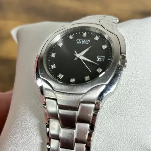 Citizen Eco-Drive Diamond Dial Watch Stainless Gray BM6010-55G - Picture 10 of 15